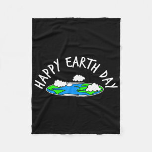 Happy Earth Day Flat Earther Fleece Blanket