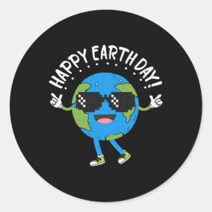 Happy Earth Day Funny Earth Day Kids Toddler Boys Classic Round Sticker