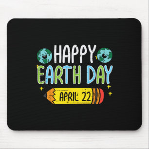 Happy Earth Day Pencil April 22 Cute Teacher Men W Mouse Pad