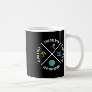 Happy Earth Day Plant Trees Clean Seas Save Bees F Coffee Mug