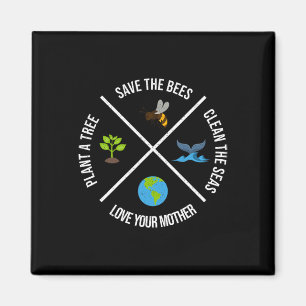 Happy Earth Day Plant Trees Clean Seas Save Bees F Magnet
