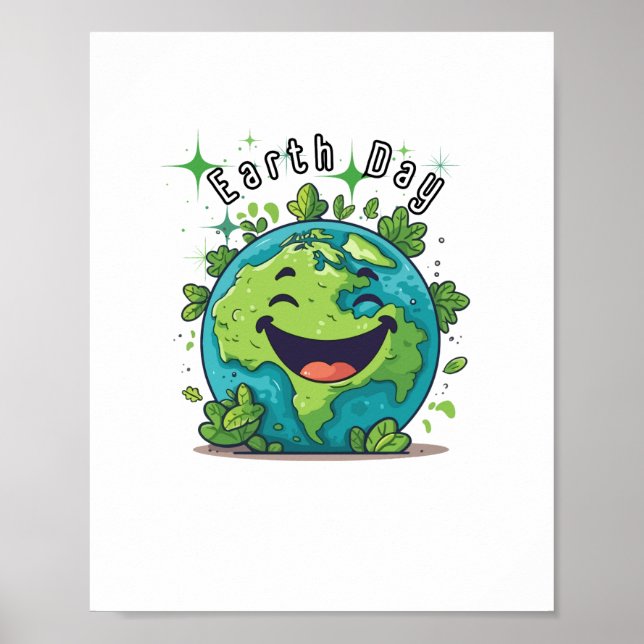 Happy Earth Day Poster–Eco Holiday Gift Poster (Front)