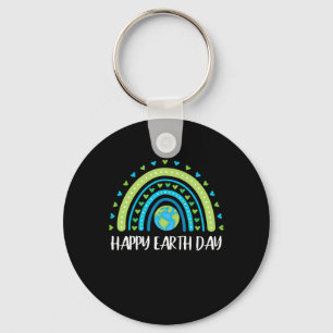 Happy Earth Day Rainbow Cute Earth Day Womens Girl Key Ring
