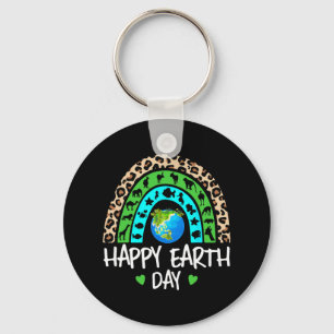 Happy Earth Day Rainbow Cute Earth Lovers Kids Tod Key Ring