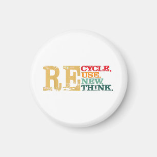 Happy Earth Day Recycle Reuse Renew Rethink Earth  Magnet