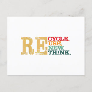 Happy Earth Day Recycle Reuse Renew Rethink Earth Postcard