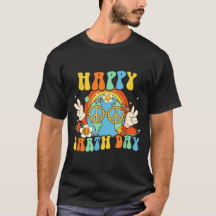 Happy Earth Day Retro Smile Groovy Peace T-Shirt