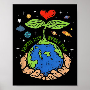 Happy Earth Day Save Our Planet Cute Earth Day Eve Poster