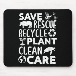 Happy Earth Day Save Rescue Recycle Funny Science Mouse Pad
