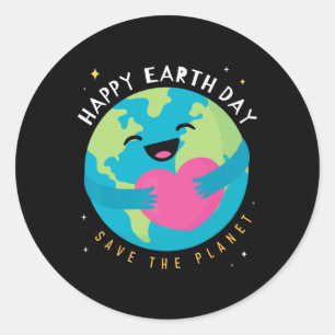 Happy Earth Day Save The Planet Earth Day Boys Wom Classic Round Sticker