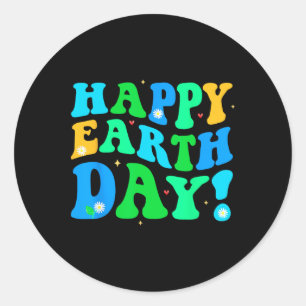 Happy Earth Day Shirt Cute Earth Day Men Women Kid Classic Round Sticker