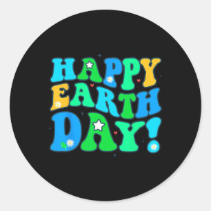 Happy Earth Day Shirt Cute Earth Day Men Women Kid Classic Round Sticker