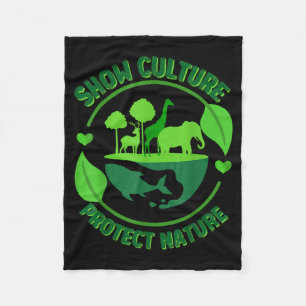 Happy earth day shirt cute earth with animals eart fleece blanket