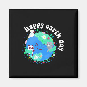 Happy Earth Day Shirt Cute Earth With Floral Earth Magnet