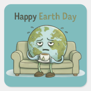 Happy Earth Day Square Sticker