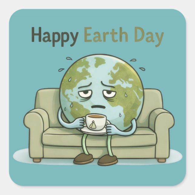Happy Earth Day  Square Sticker (Front)