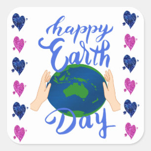 Happy Earth Day Square Sticker