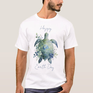 Happy Earth Day Turtle Design T-Shirt