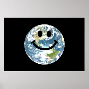 Happy Earth face Poster
