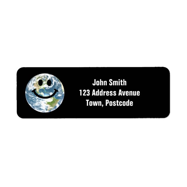 Happy Earth face Return Address Label (Front)