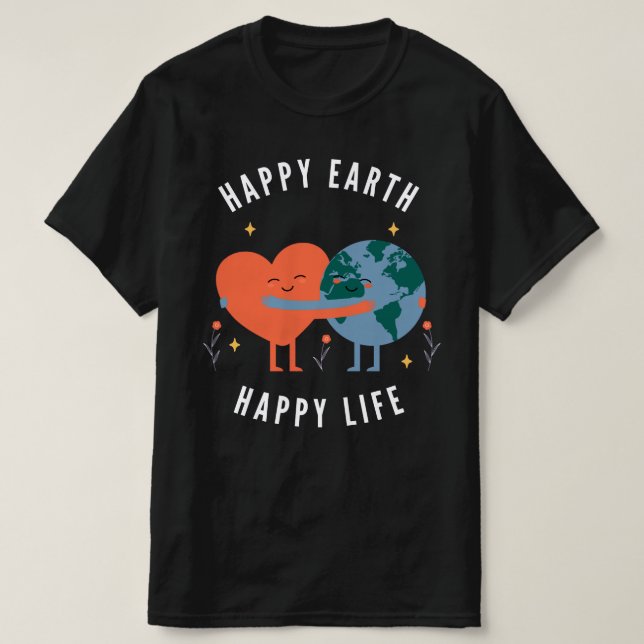 Happy Earth Mens T-Shirt (Design Front)