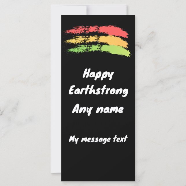Happy Earthstrong Reggae Birthday Card (Front)
