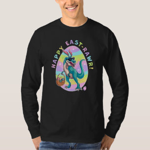 Happy East Rawr Cute Dinosaur Bunny Ears Happy Eas T-Shirt