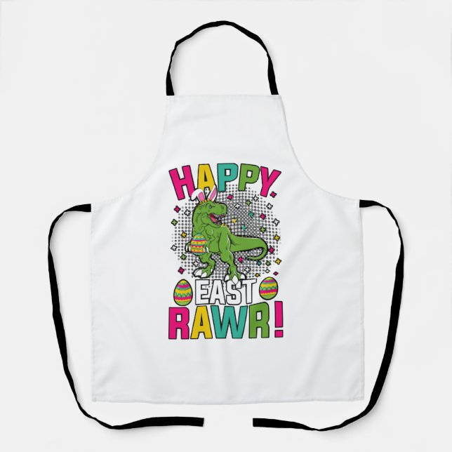 Happy East Rawr Easter T-Rex Apron (Front)