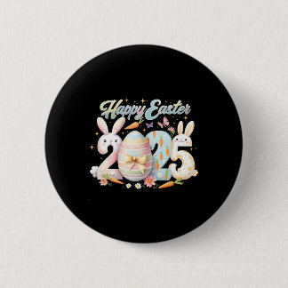 Happy Easter 2025 Bunny Rabbit Face Easter Day Wom 6 Cm Round Badge