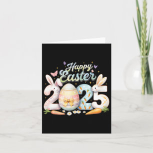 Happy Easter 2025 Bunny Rabbit Face Easter Day Wom Card