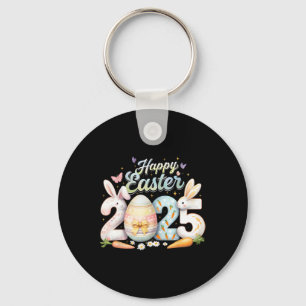 Happy Easter 2025 Bunny Rabbit Face Easter Day Wom Key Ring