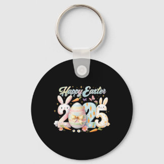 Happy Easter 2025 Bunny Rabbit Face Easter Day Wom Key Ring
