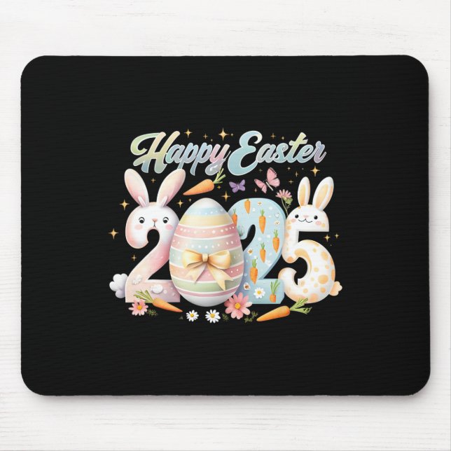 Happy Easter 2025 Bunny Rabbit Face Easter Day Wom Mouse Pad (Front)