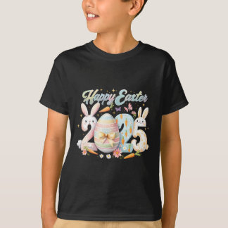 Happy Easter 2025 Bunny Rabbit Face Easter Day Wom T-Shirt