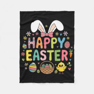 Happy Easter 2025 Cute Bunny Rabbit Easter Day Wom Fleece Blanket