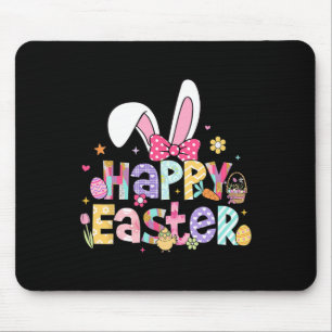 Happy Easter 2025 Cute Bunny Rabbit Easter Day Wom Mouse Pad