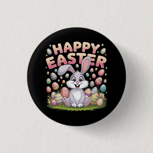 Happy Easter 2025 Eggs Bunny Cute Rabbit 3 Cm Round Badge