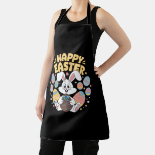 Happy Easter 2025 Eggs Bunny Cute Rabbit Apron