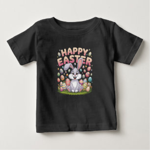 Happy Easter 2025  Eggs Bunny Cute Rabbit Baby T-Shirt