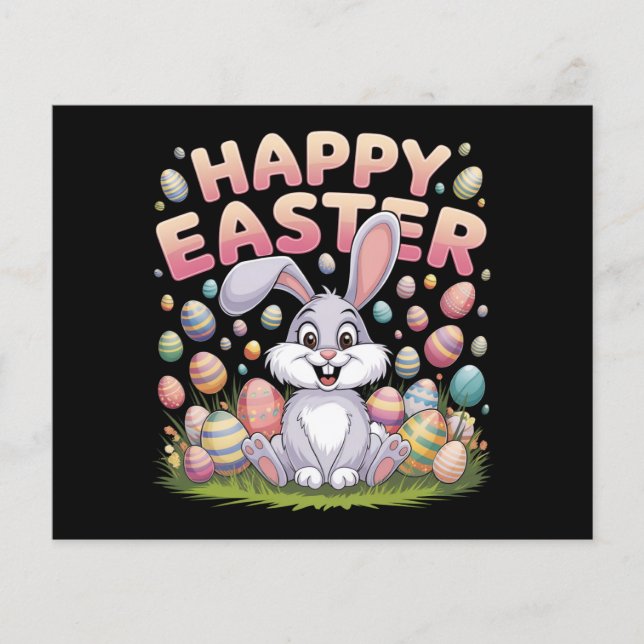 Happy Easter 2025  Eggs Bunny Cute Rabbit Flyer (Front)