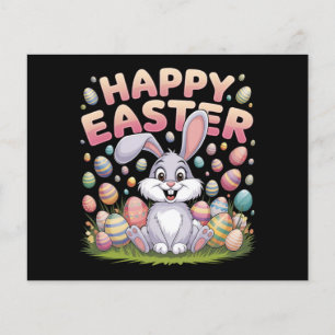 Happy Easter 2025 Eggs Bunny Cute Rabbit Flyer