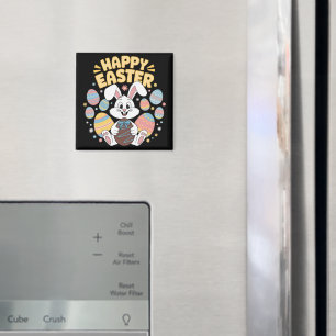 Happy Easter 2025  Eggs Bunny Cute Rabbit Magnet