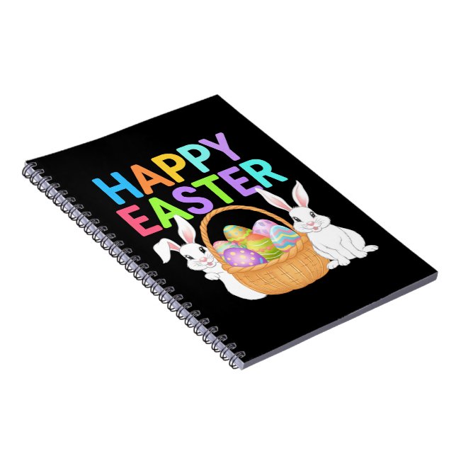 Happy Easter 2025  Eggs Bunny Cute Rabbit Notebook (Right Side)