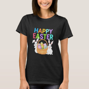 Happy Easter 2025 Eggs Bunny Cute Rabbit T-Shirt