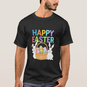 Happy Easter 2025  Eggs Bunny Cute Rabbit T-Shirt