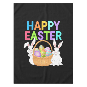 Happy Easter 2025  Eggs Bunny Cute Rabbit Tablecloth
