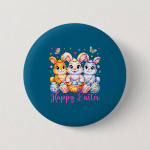 Happy Easter 2026 Cute Bunny Rabbit Easter Day Wom 6 Cm Round Badge