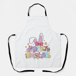 Happy Easter 2026 Cute Bunny Rabbit Easter Day Wom Apron