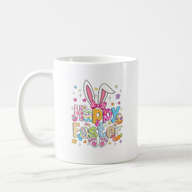 Happy Easter 2026 Cute Bunny Rabbit Easter Day Wom Coffee Mug (Left)