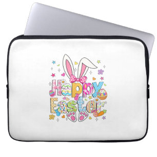 Happy Easter 2026 Cute Bunny Rabbit Easter Day Wom Laptop Sleeve
